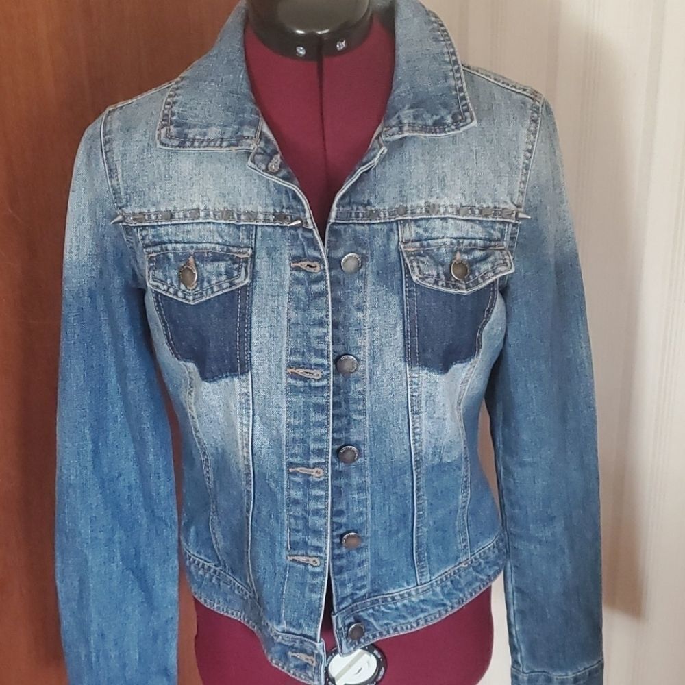 Life in Progress Forever 21 denim spiked jacket